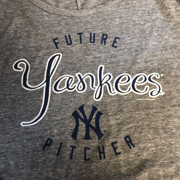 New York Yankees Future Pitcher Maternity T-Shirt Womens Size Large Gray NEW - Picture 6 of 7
